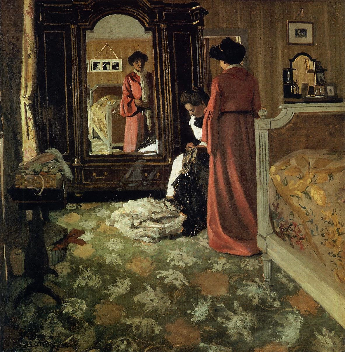 Félix Vallotton - 293, Interno, camera da letto con due figure